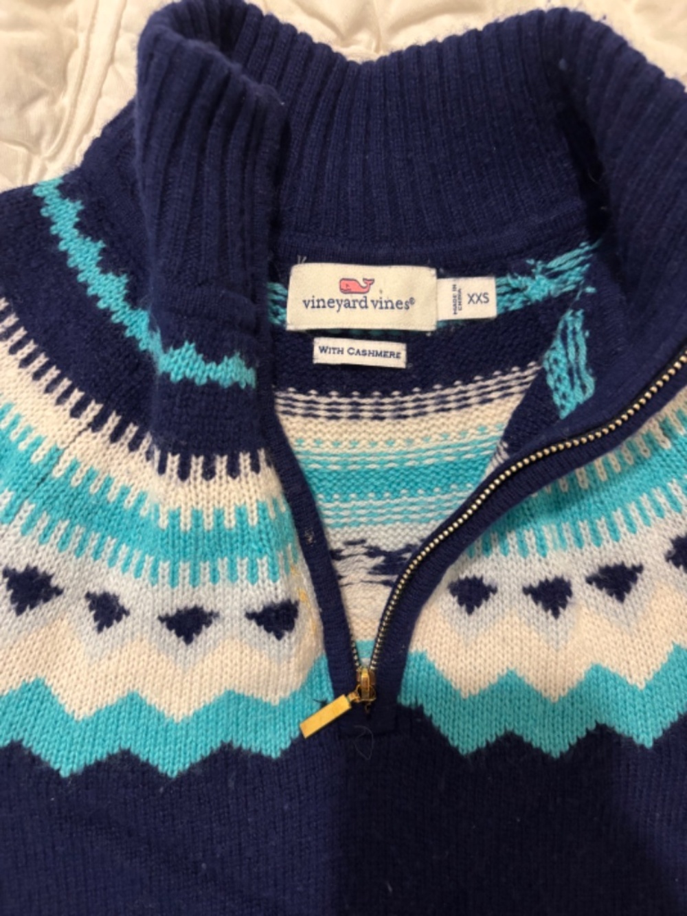 Vineyard Vines Quarter Zip Cashmere Sweater